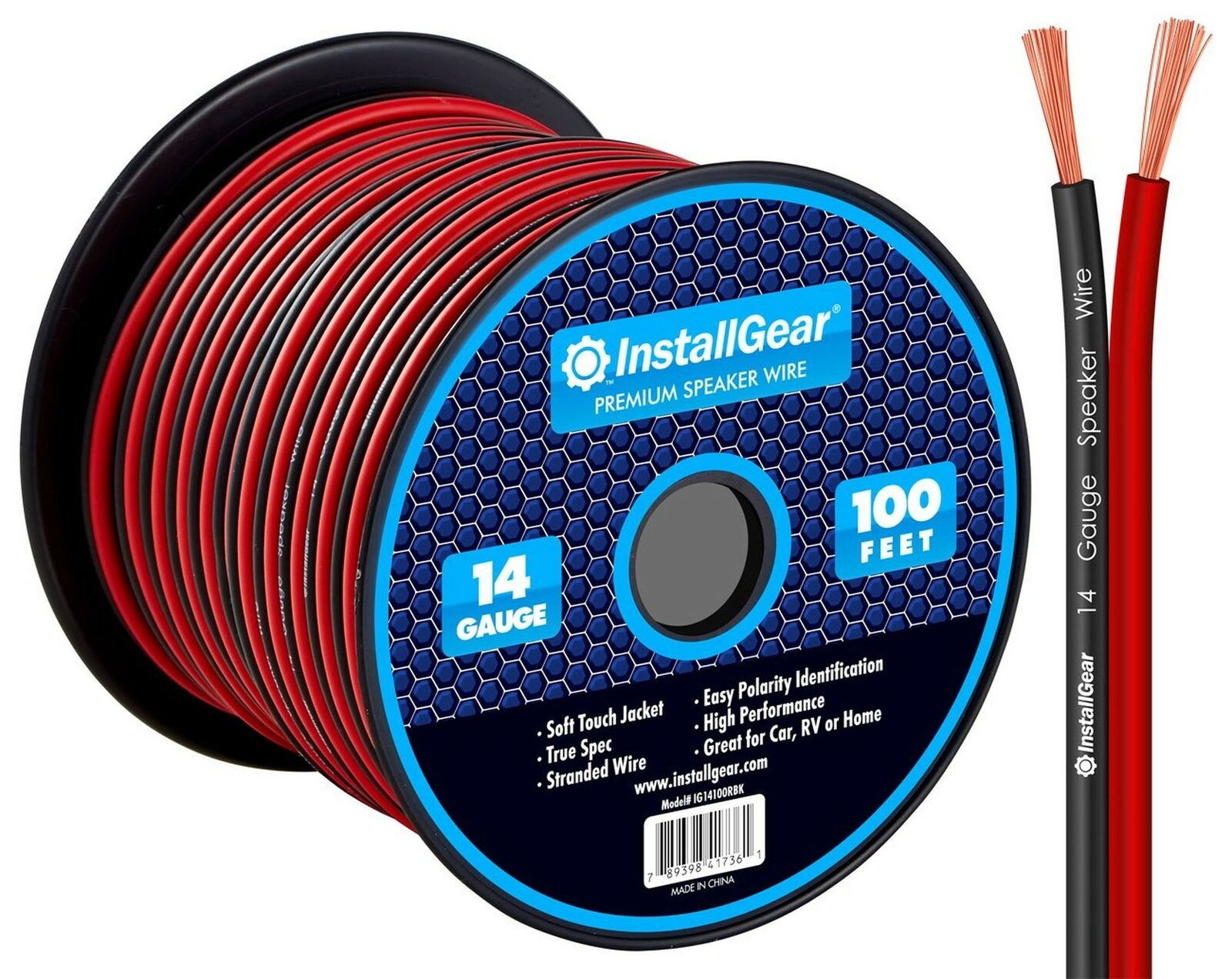 Cable De Altavoz Calibre 14 Awg 100 Pies Cable True Spec Y Soft Touch - Rojo